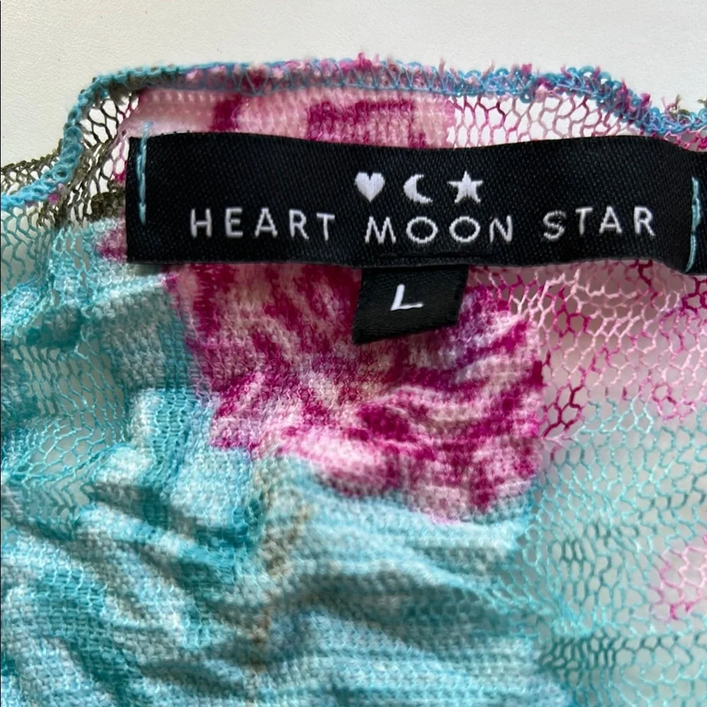Heart Moon Star Mesh Top in Pink and Blue - Picture 2 of 10
